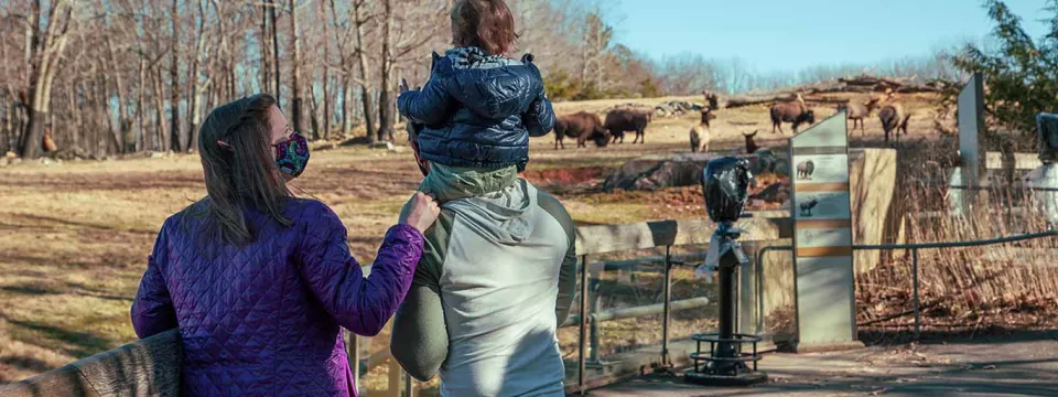 Guests wearing face covering masks at Prairie in winter 2020