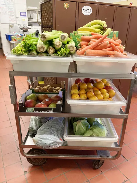 Commissary fruit and vegetables cart