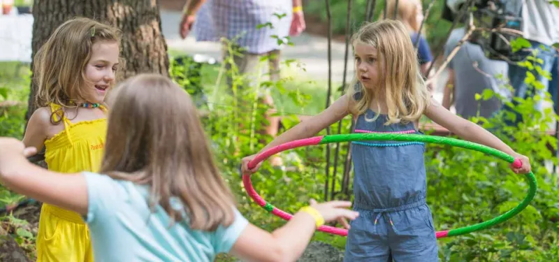 Children hoola hooping at special event